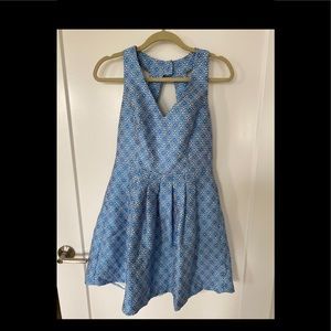 blue patterned dress
